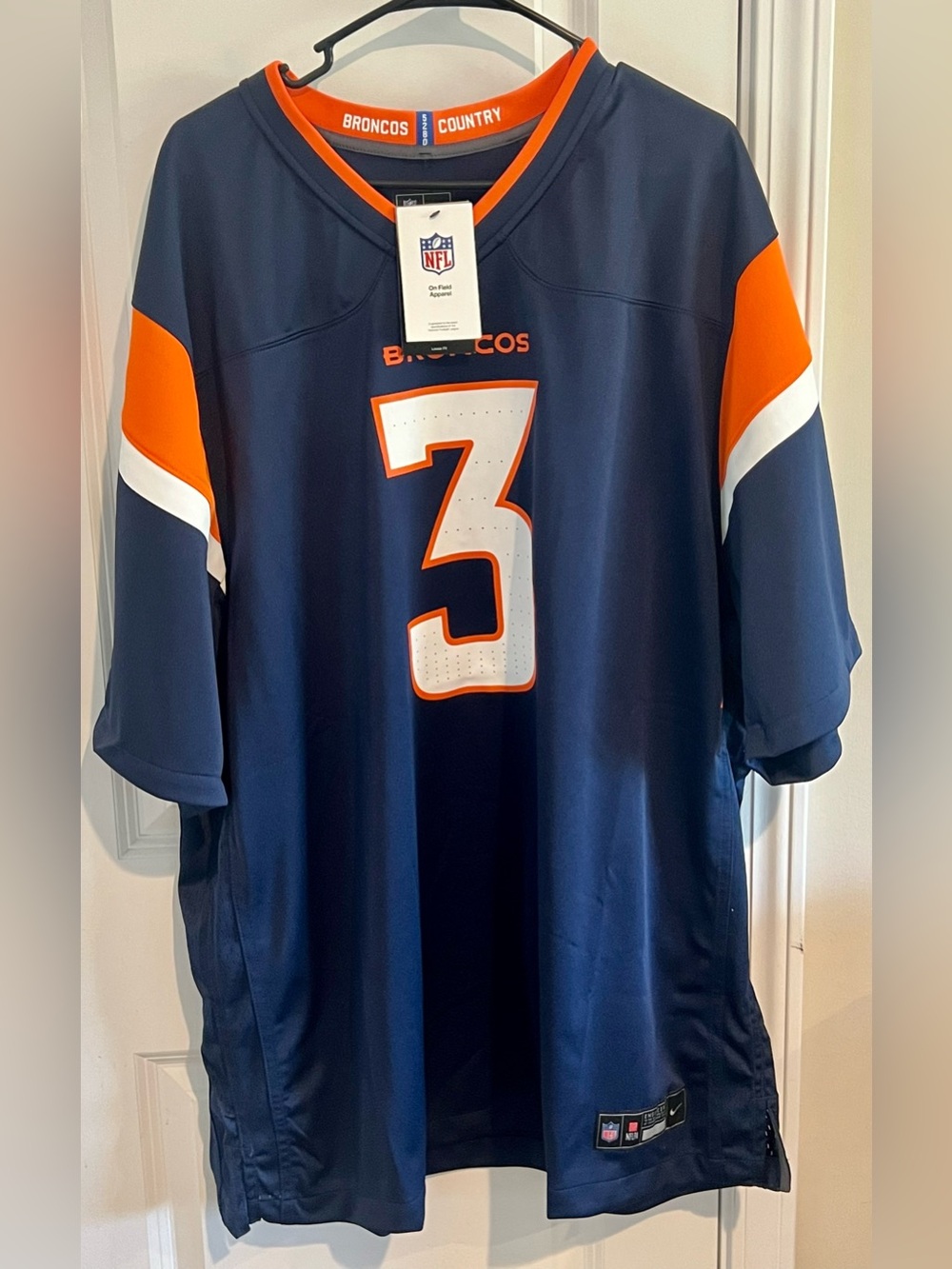 NEW NIKE men's nfl wilson broncos jersey in navy size 3XL